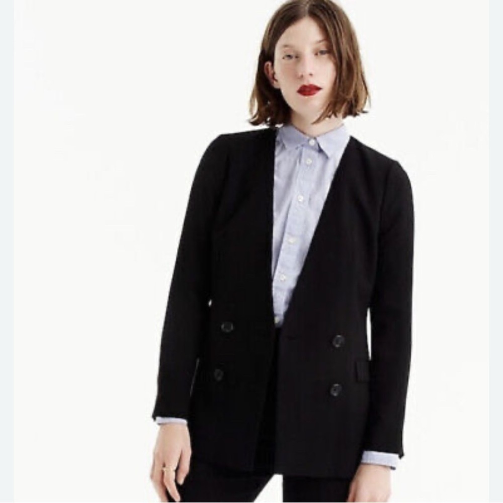 J. Crew French Girl Blazer Black Double-Breasted NWT